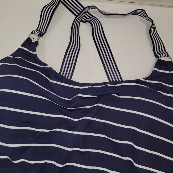 Nautica One Piece Swimsuit DeepSea Stripe Cross Back Straps Size L & XL New - Picture 6 of 15